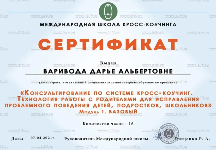 Сертификат 1